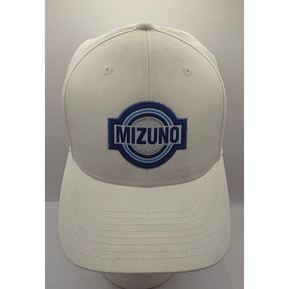 Mizuno 110 One Ten Flexfit Tech Golf Snapback Cap‎ Hat White Blue Soccer